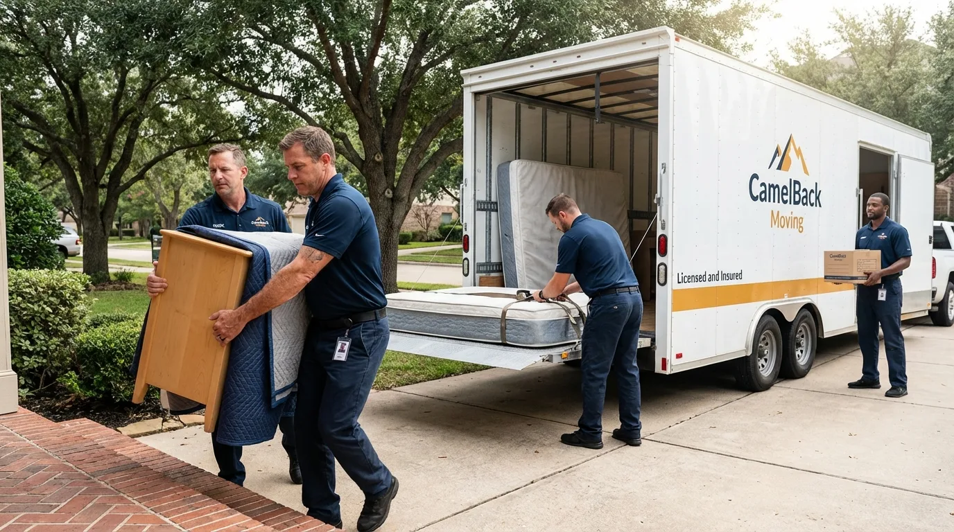 Crew loading residential truck for cross-state move from Liberty Center, OH