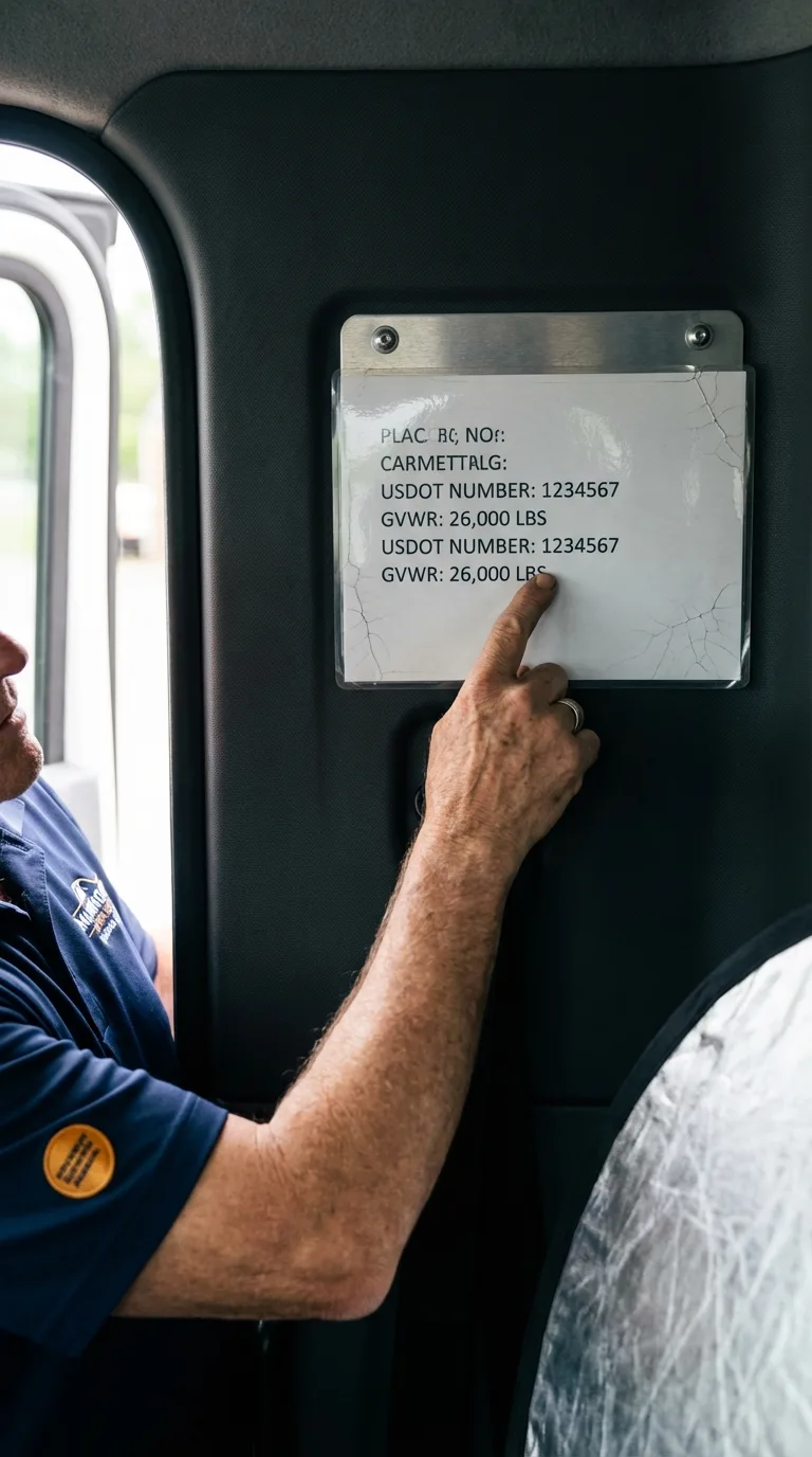USDOT licensing placard verification in Liberty Center